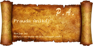 Prauda Anikó névjegykártya